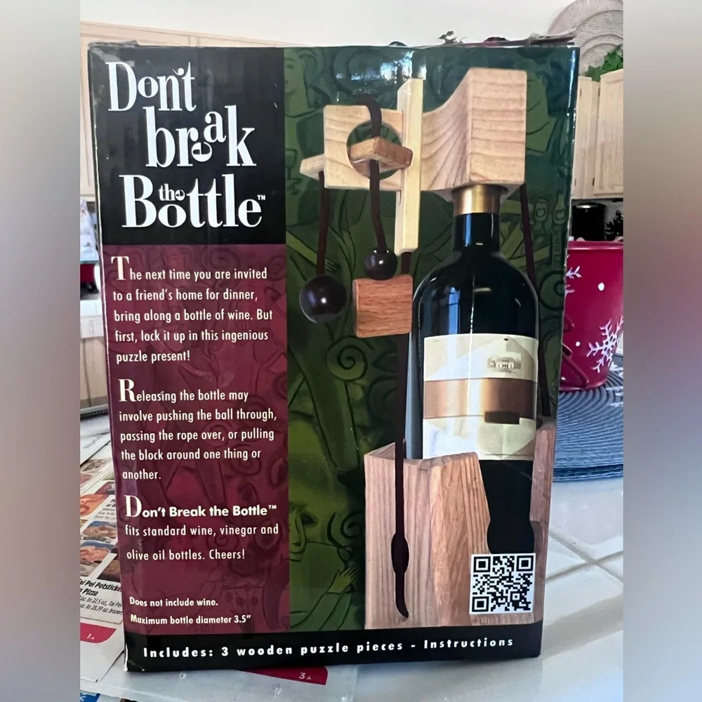 DONT BREAK THE BOTTLE  Wine Puzzle Game. It’s a REAL RIDDLE Great Fun Gift